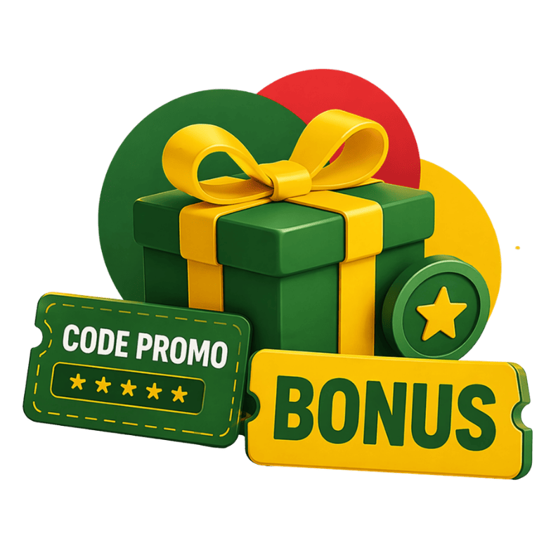 Cadeau bonus avec étiquette illustrant le meilleur code promo Melbet et l’activation des offres promotionnelles